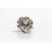 Oxidized Ring Flower Silver 925 Sterling Women's Gem Stone Marcasite A568